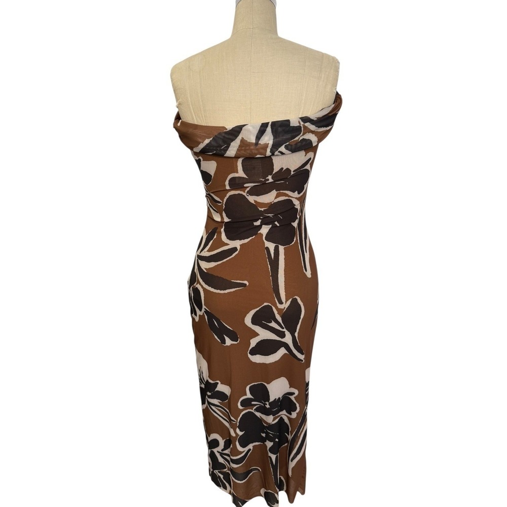 NEW Cleobella Dress Womens S Cordelia Off the Shoulder Maxi Floral Print Brown - Picture 5 of 9